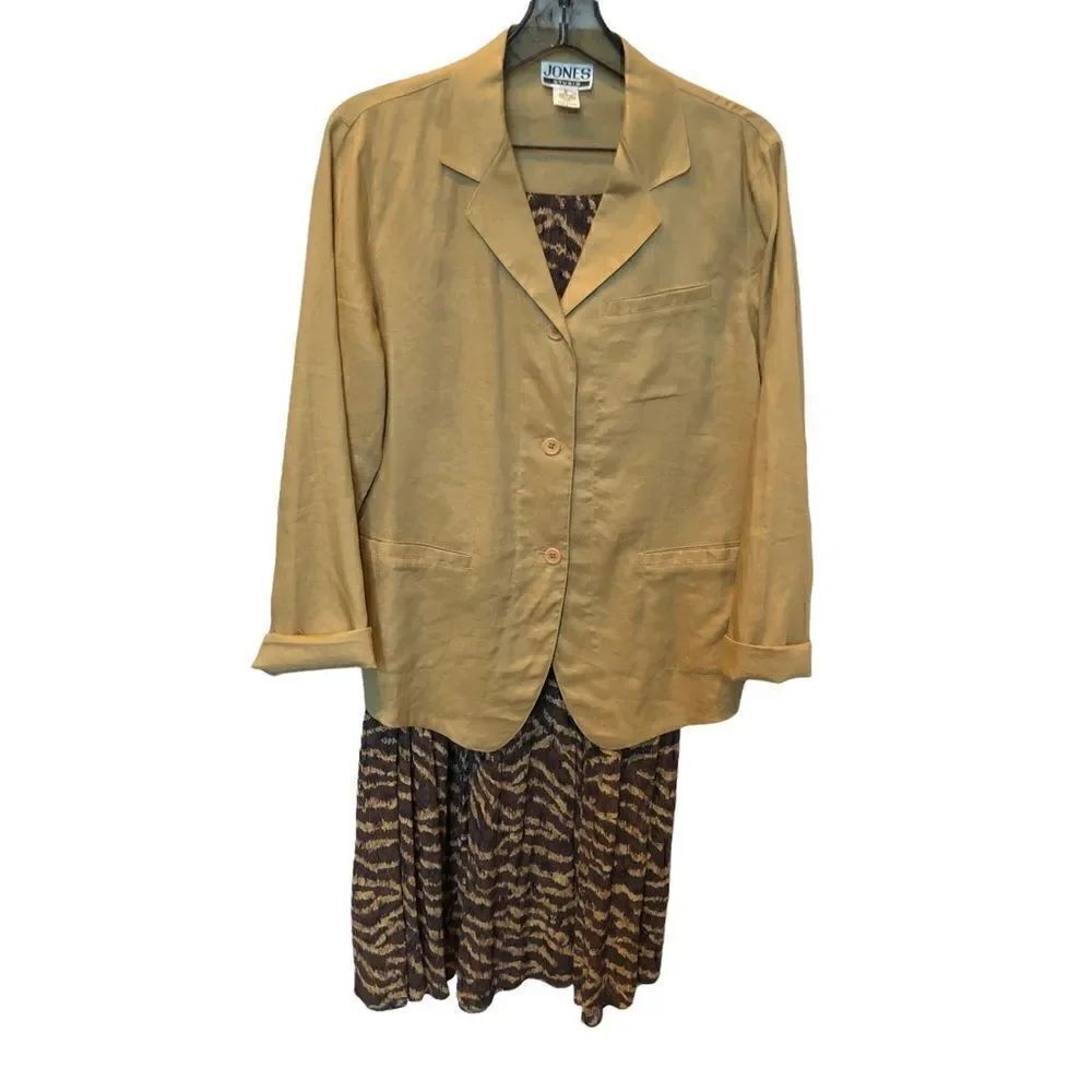 Jones Studio skirt/jacket set black/brown and tan Small Excellent condition S 6
